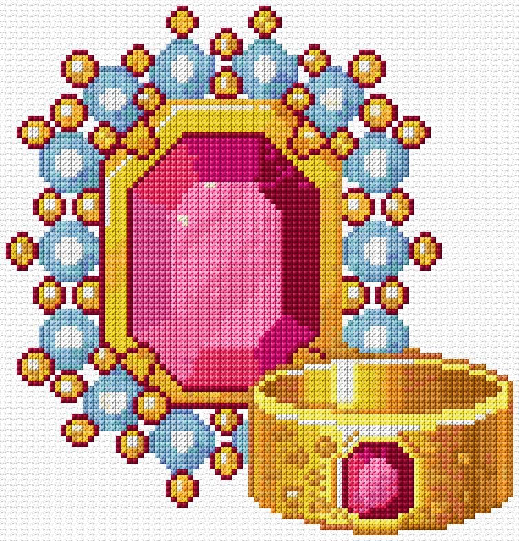 Jewellery free cross-stitch pattern