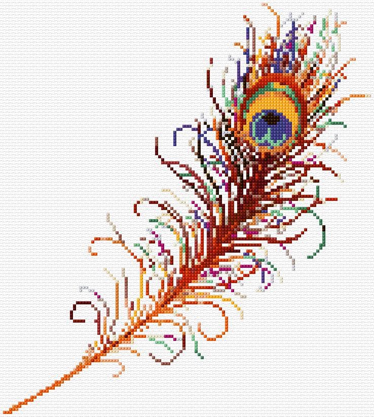 Feather free cross-stitch pattern