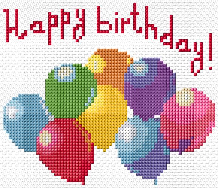 Happy Birthday free cross-stitch pattern