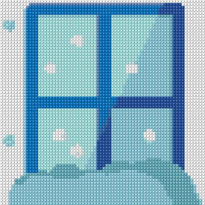 Snow free cross-stitch pattern