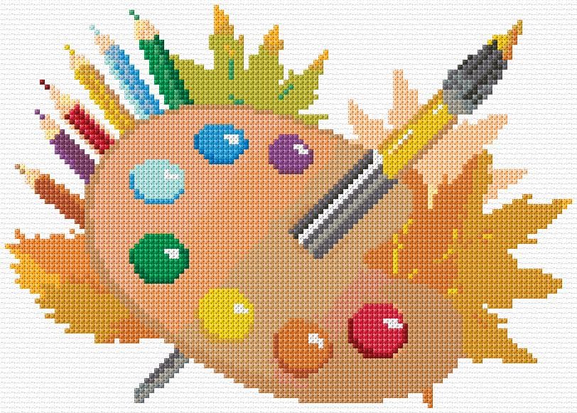 Palette free cross-stitch pattern
