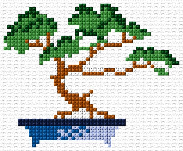 Bonsai free cross-stitch pattern
