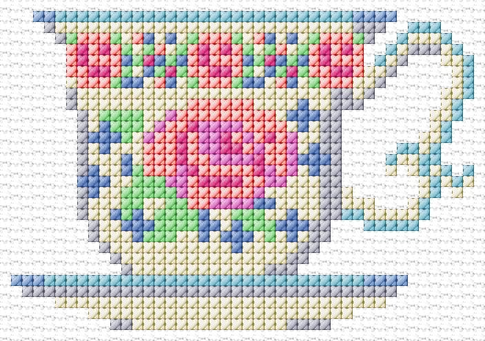 Cup free cross-stitch pattern