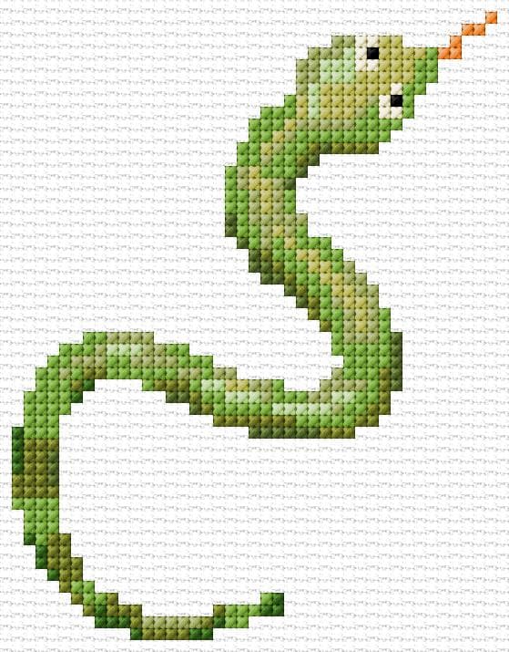 Snake free cross-stitch pattern