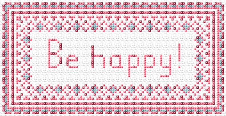 Be Happy free cross-stitch pattern