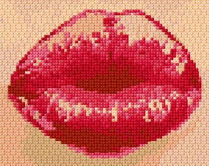 Lips free cross-stitch pattern