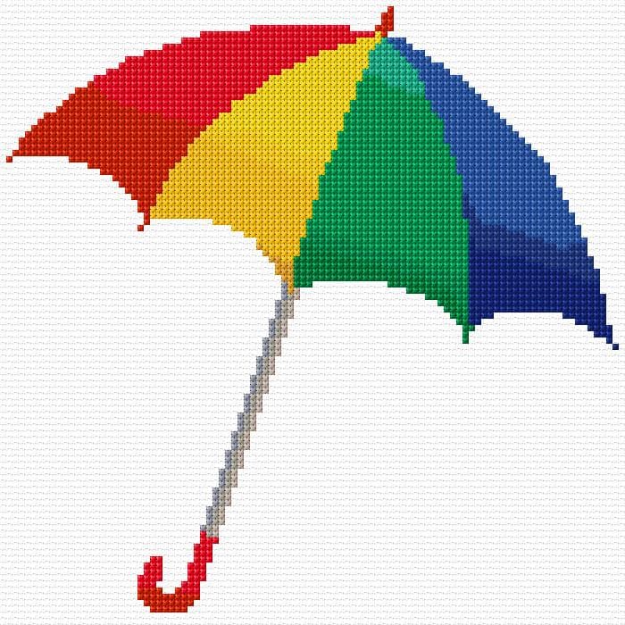 Umbrella free cross-stitch pattern