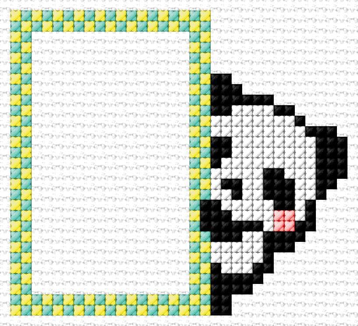 Panda Frame free cross-stitch pattern