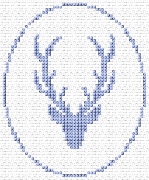 Deer free cross-stitch pattern