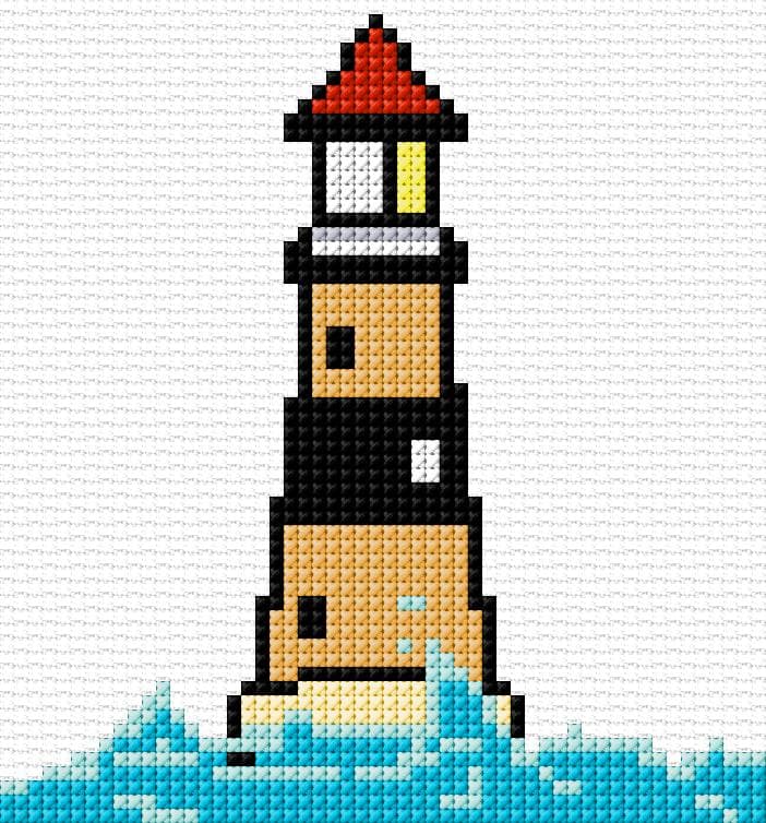 Lighthouse free cross-stitch pattern