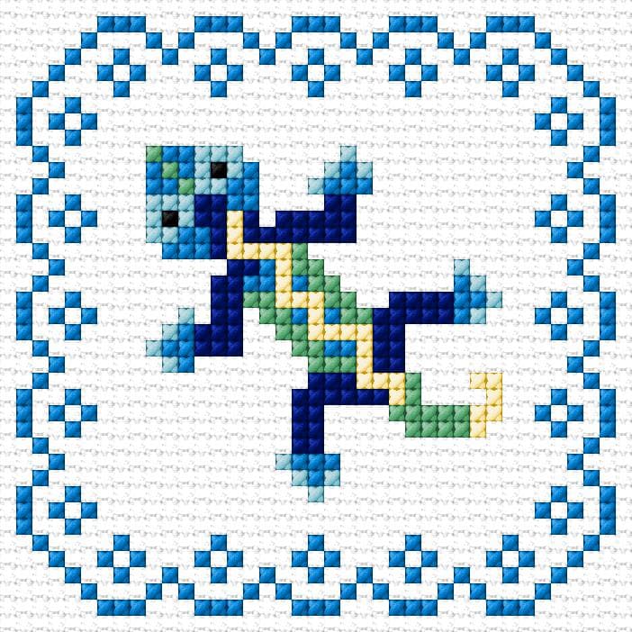Lizard free cross-stitch pattern