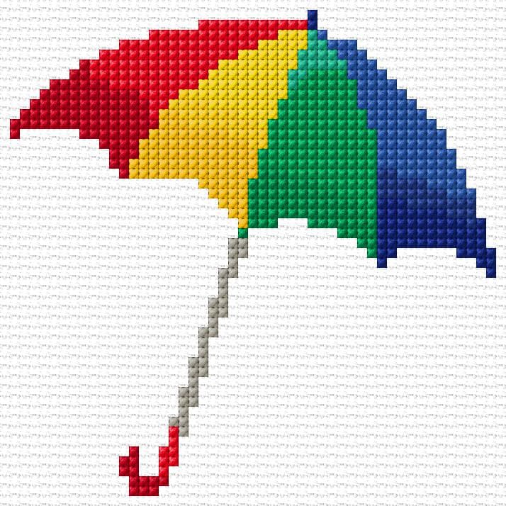Umbrella free cross-stitch pattern