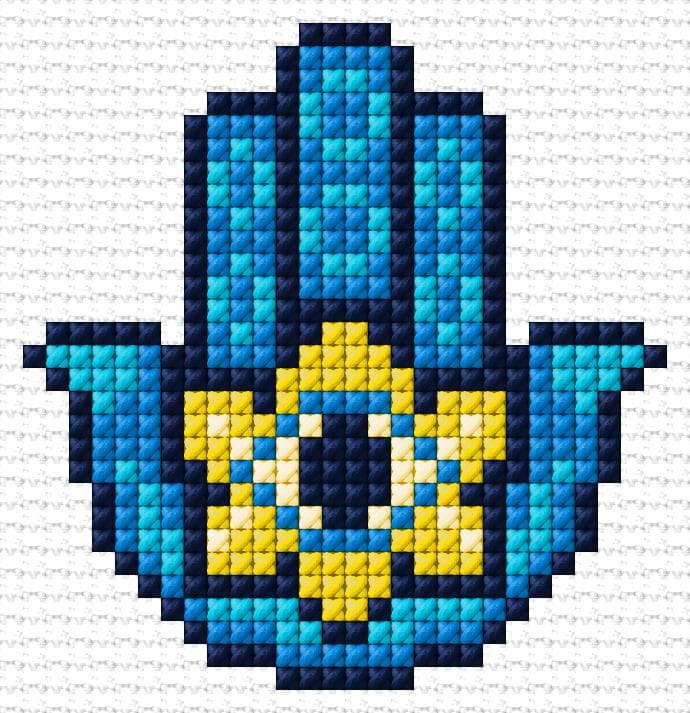 Hamsa free cross-stitch pattern
