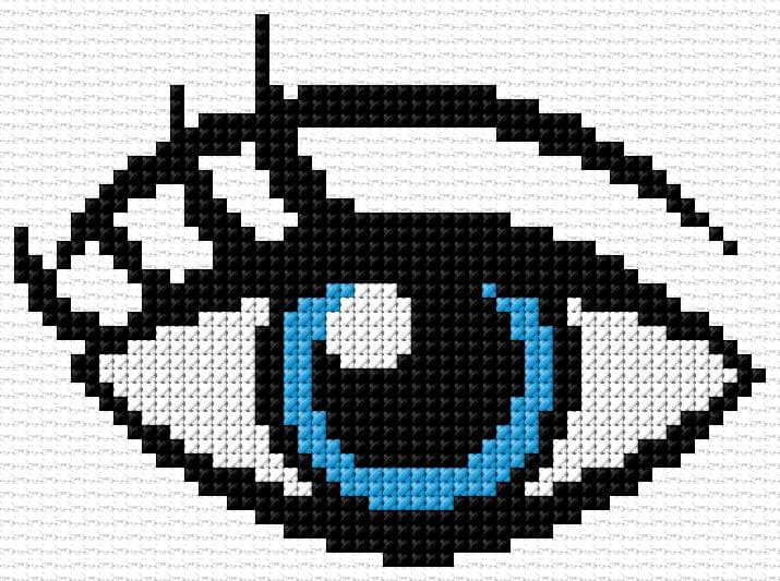 Eye free cross-stitch pattern