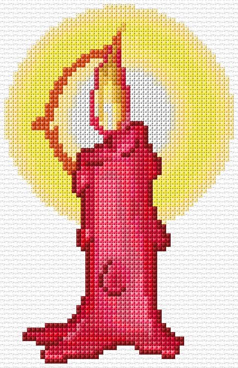 Candle free cross-stitch pattern