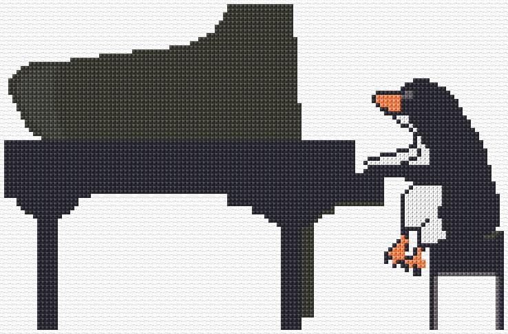 Playing Piano free cross-stitch pattern