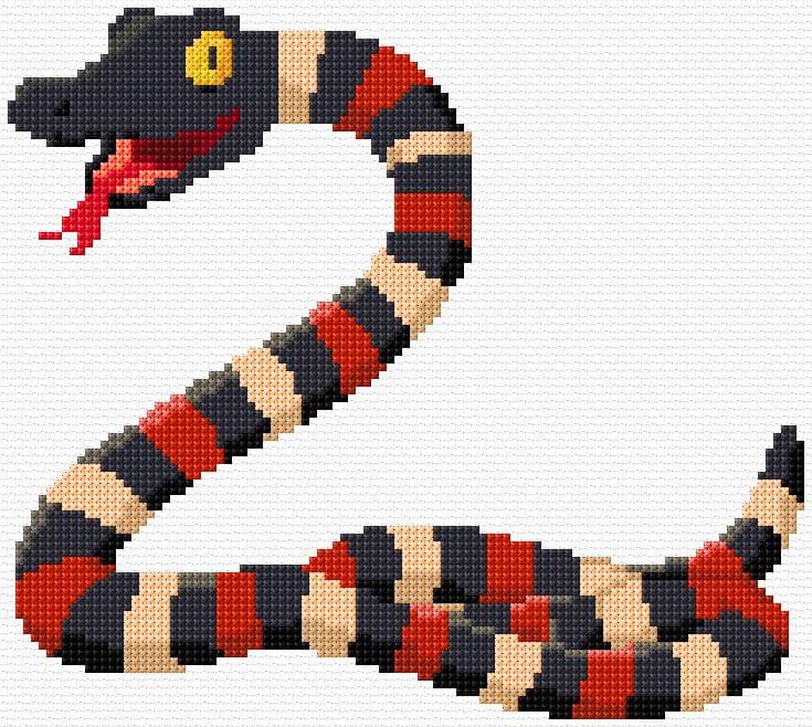 Coral Snake free cross-stitch pattern