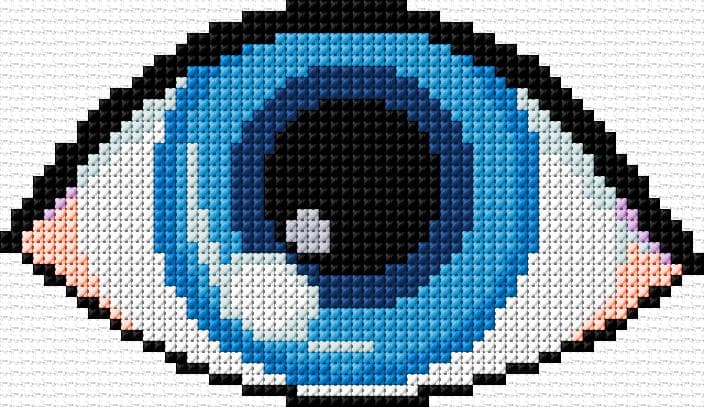 Eye free cross-stitch pattern