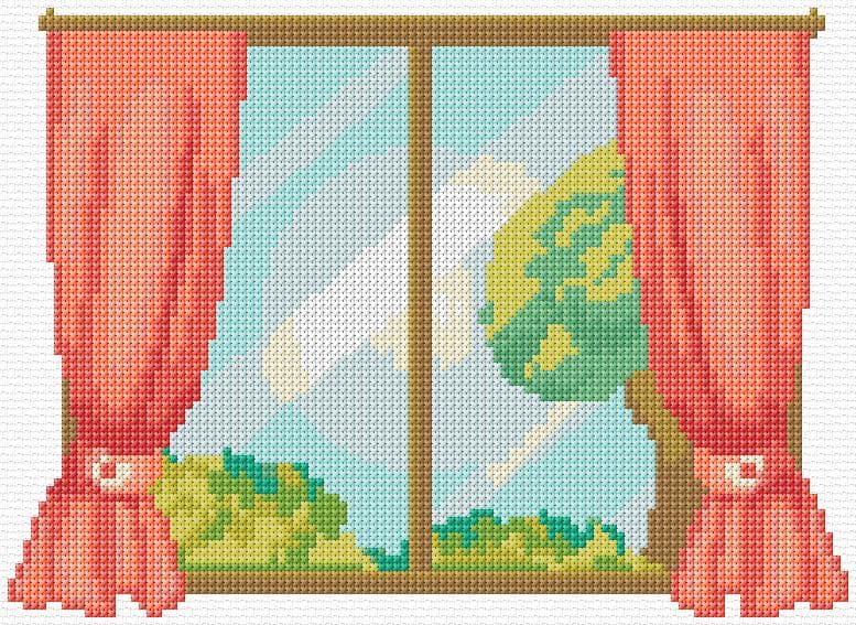 Window free cross-stitch pattern