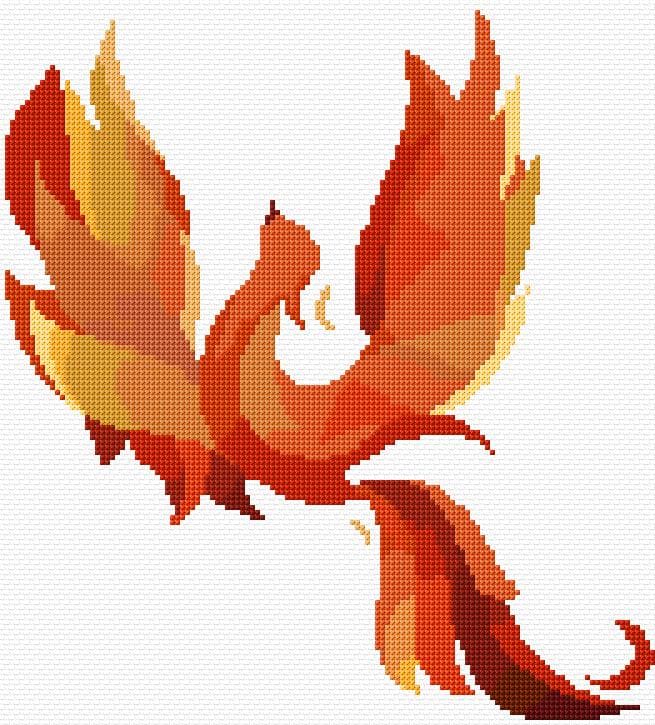 Phoenix free cross-stitch pattern