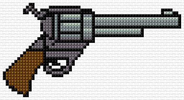 Gun free cross-stitch pattern