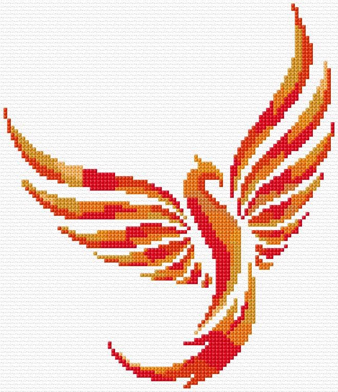 Phoenix free cross-stitch pattern