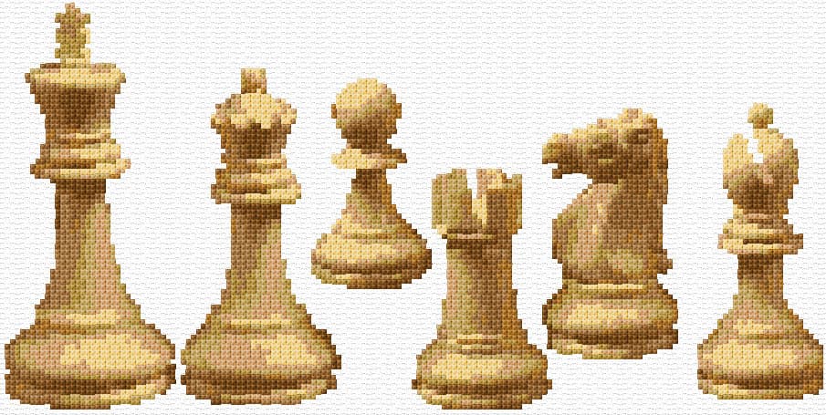 Chess Pieces free cross-stitch pattern