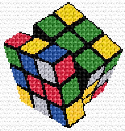 Rubik's Cube free cross-stitch pattern