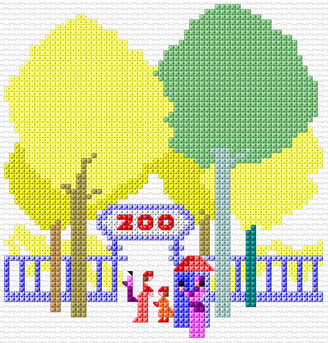 Zoo free cross-stitch pattern