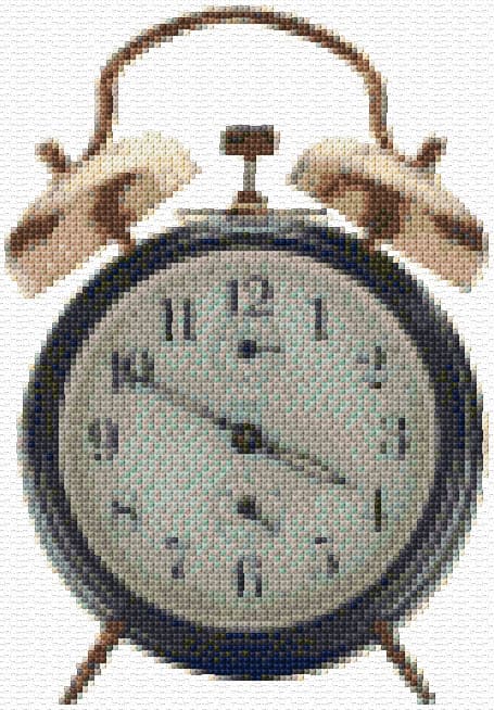 Alarm Clock free cross-stitch pattern