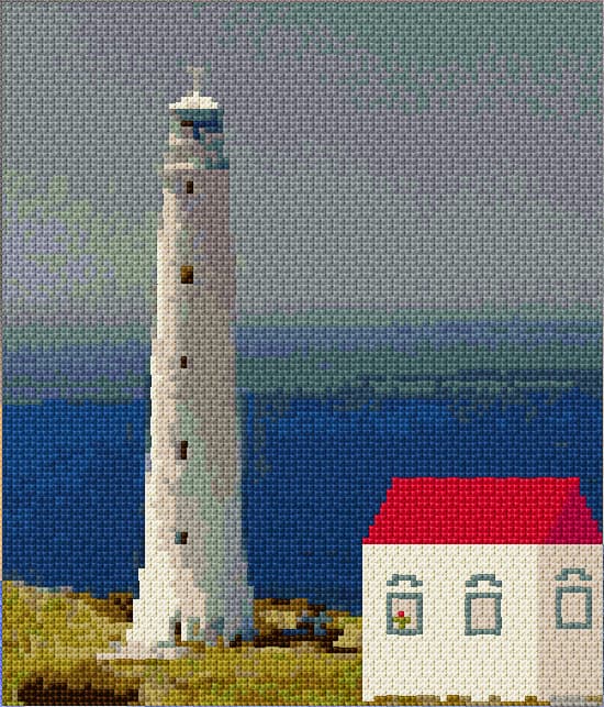 Lighthouse free cross-stitch pattern