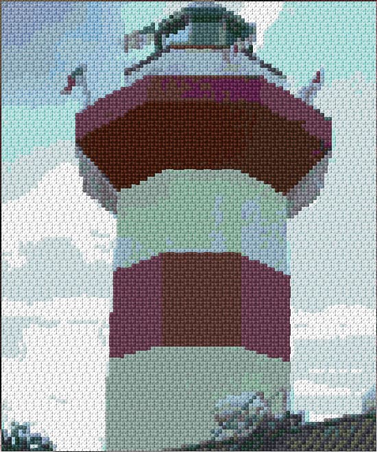 Harbor Town Lighthouse free cross-stitch pattern