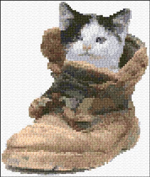 Puss in a Boot free cross-stitch pattern