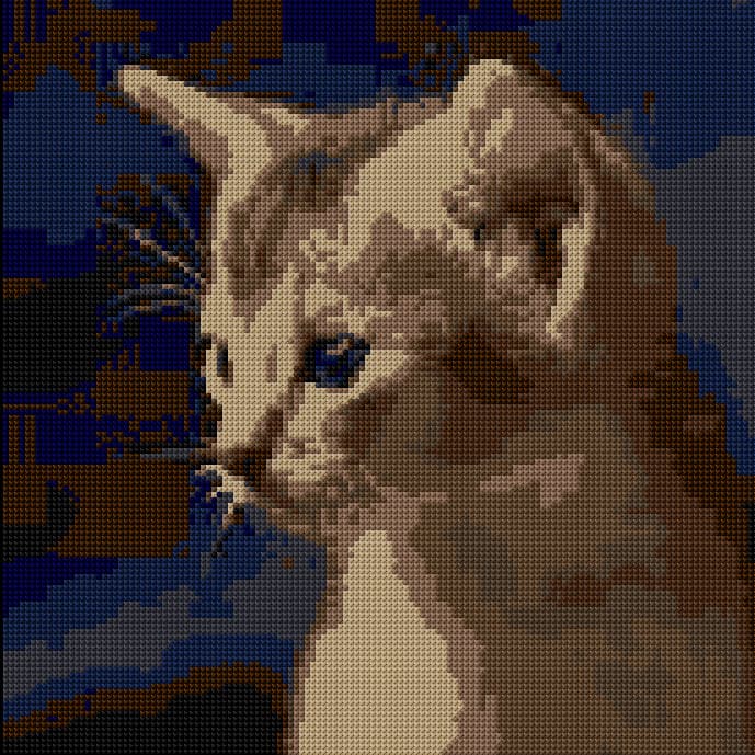 Kitten free cross-stitch pattern