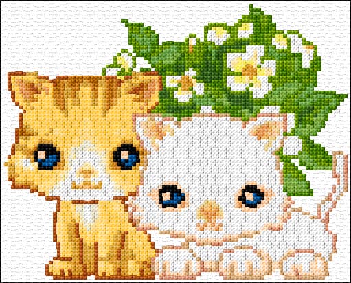 Cats free cross-stitch pattern