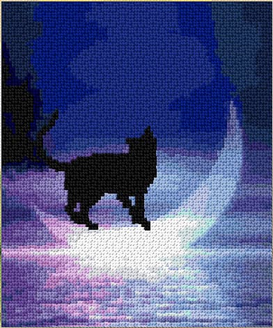Night free cross-stitch pattern