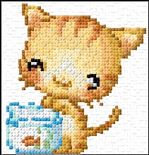 Cat free cross-stitch pattern