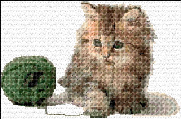 Kitten free cross-stitch pattern