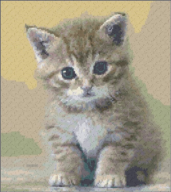 Kitten free cross-stitch pattern