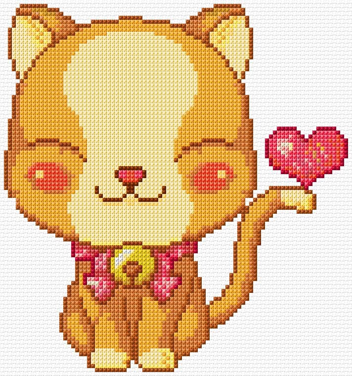 Kitten free cross-stitch pattern