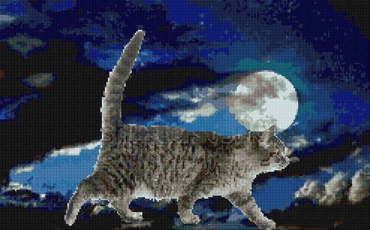 Full Moon Walking free cross-stitch pattern