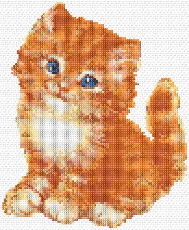 Red Kitten free cross-stitch pattern