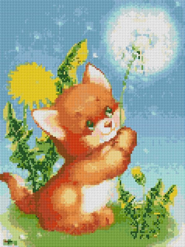 Kitten free cross-stitch pattern