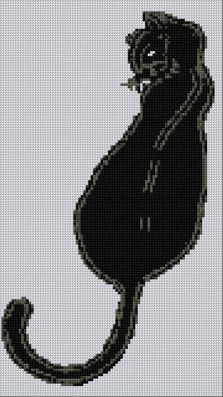 Graceful Cat free cross-stitch pattern