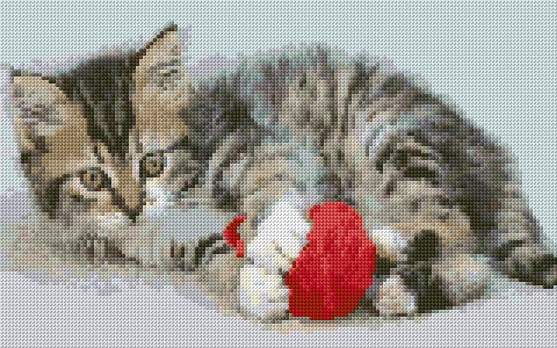 Kitten free cross-stitch pattern
