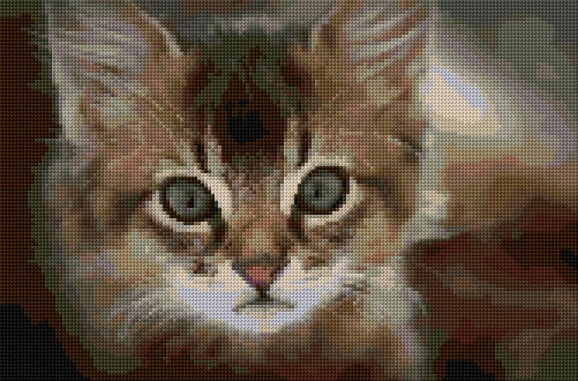 Kitten free cross-stitch pattern