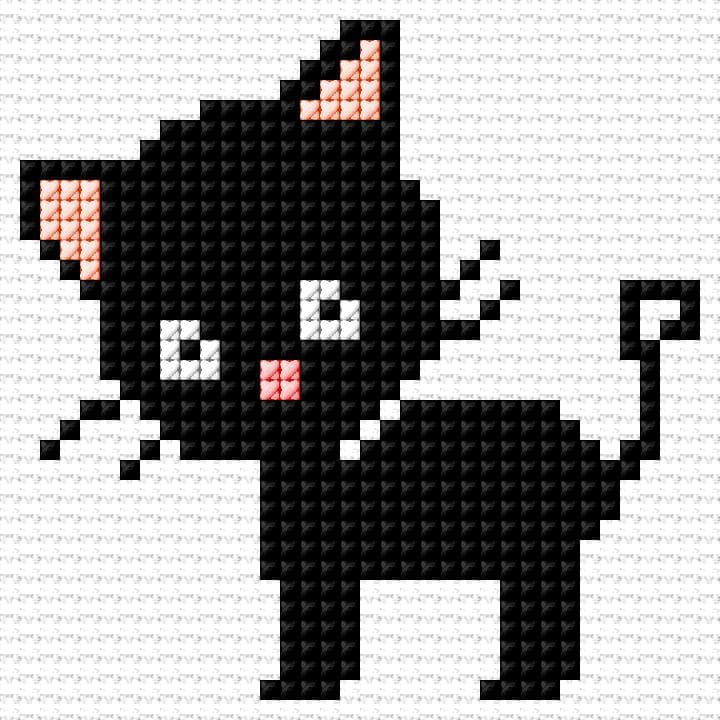 Cat free cross-stitch pattern