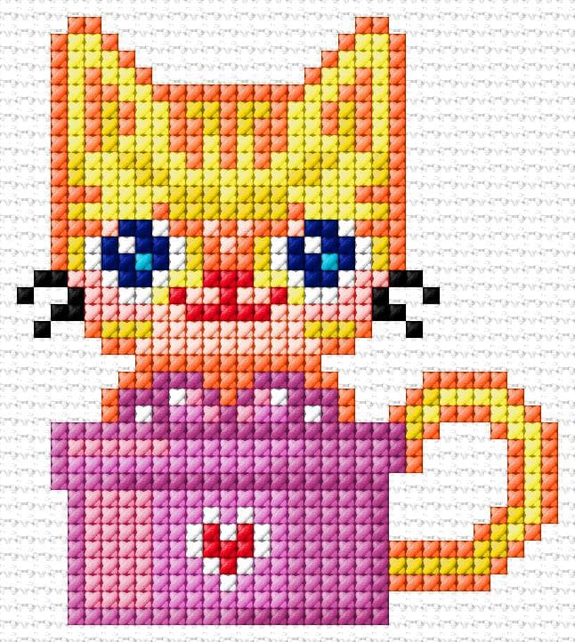 Cat free cross-stitch pattern