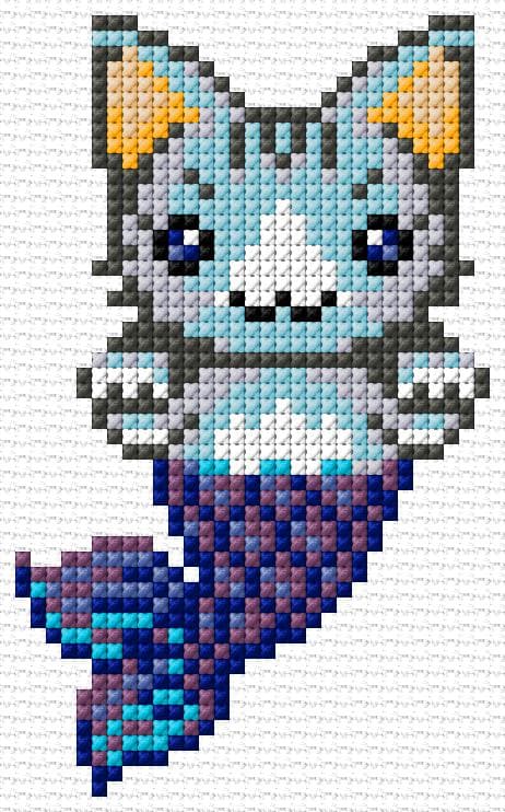 Mermaid free cross-stitch pattern