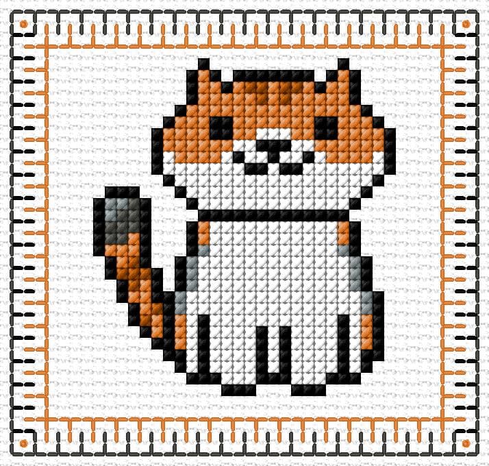 Cat free cross-stitch pattern